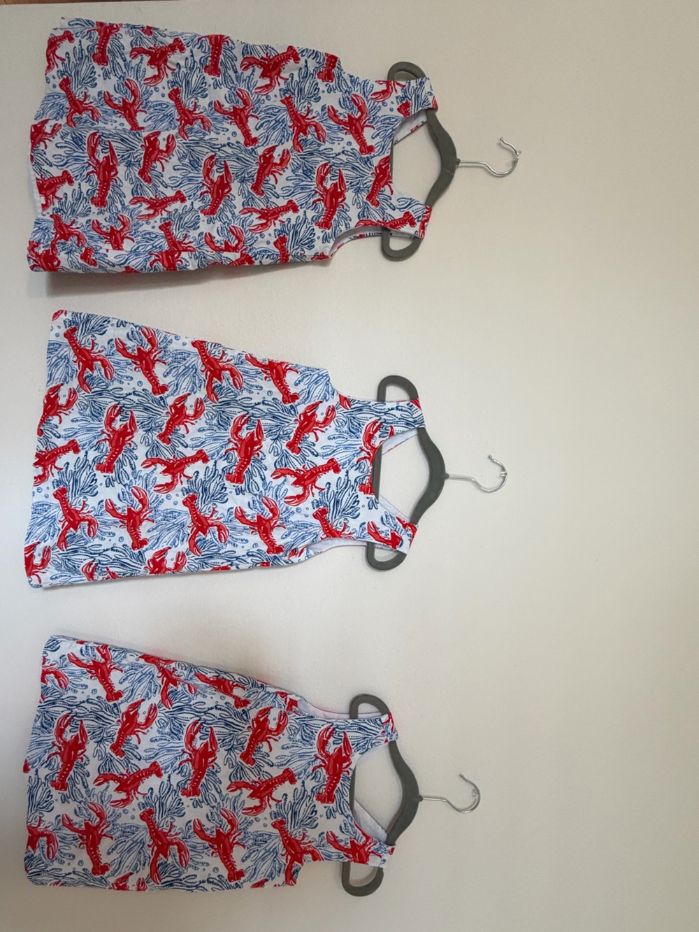Tommy Bahama White Dress with Red Lobster & Blue Sea Print